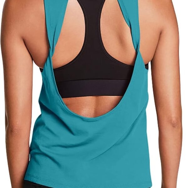 Workout Tops for Women Open Back Yoga Shirts Tank Tops Athletic Tops Gym Workout Clothes