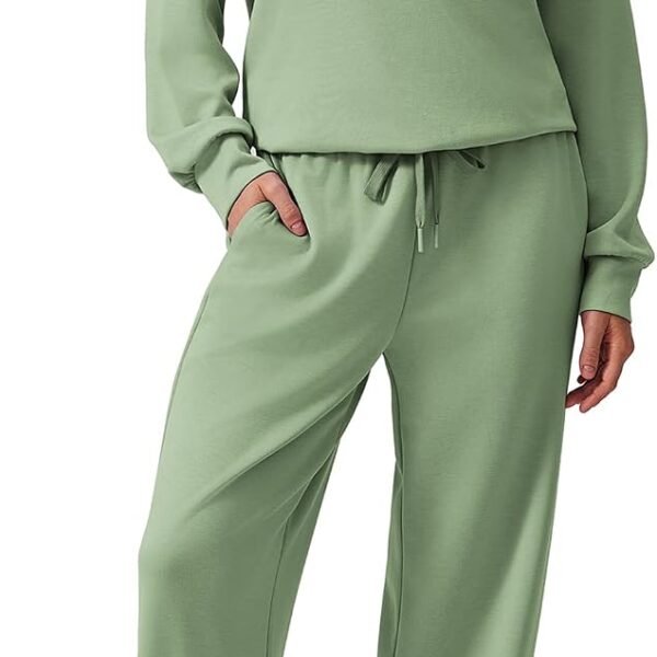 2 Piece Sets for Women 2026 Fall Outfits Sweatsuit Oversized Sweatshirt Wide Leg Sweatpants Matching Set Tracksuit