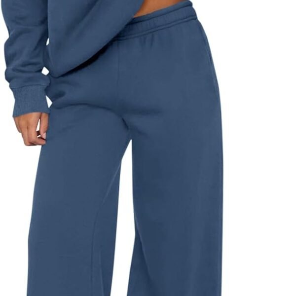 Womens Sweatsuits 2 Piece Set 2026 Casual Winter Long Sleeve Hoodie Loose Wide Leg Sweatpants Fall Tracksuit