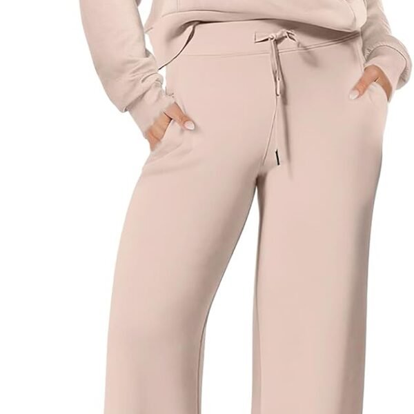 Women 2 Piece Outfits 2026 Fall Fashion Airport Wide Leg Pants Lounge Set Leisure Travel Vacation Clothes Sweatsuits