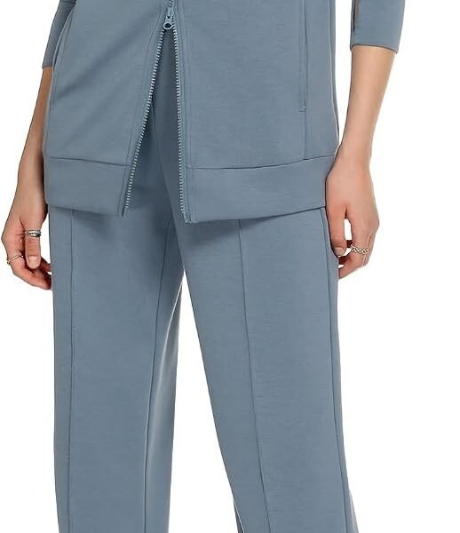 Lounge Sets for Women 2026 Sweatsuit Long Sleeve Zip Up Travel Outfit Wide Leg Sweatpant Tracksuit