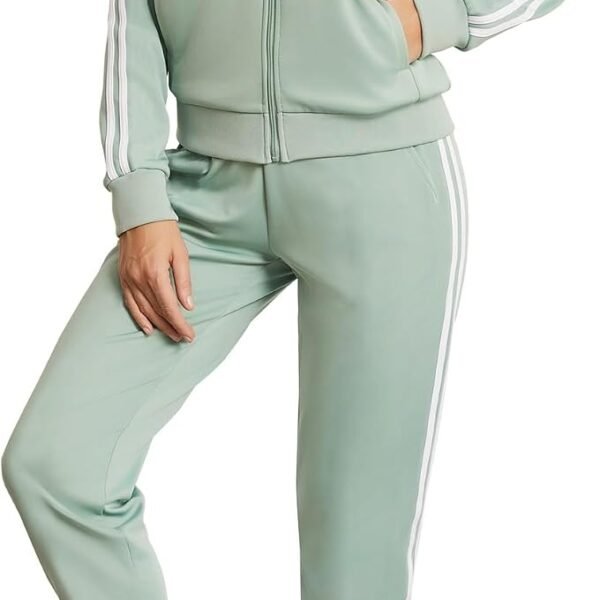 Women's Tracksuit 2 Piece Outfits Zip Striped Sportswear Long Sleeve Jogger Suits for Women with Pockets