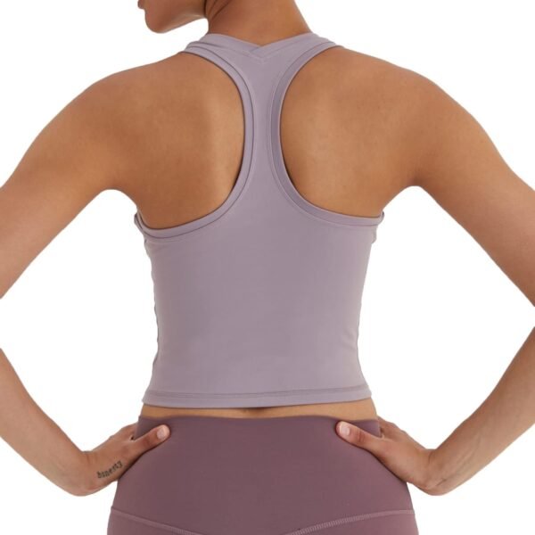 Women's Cropped Racerback Tank Tops Running Workout Tops Active Yoga Tops