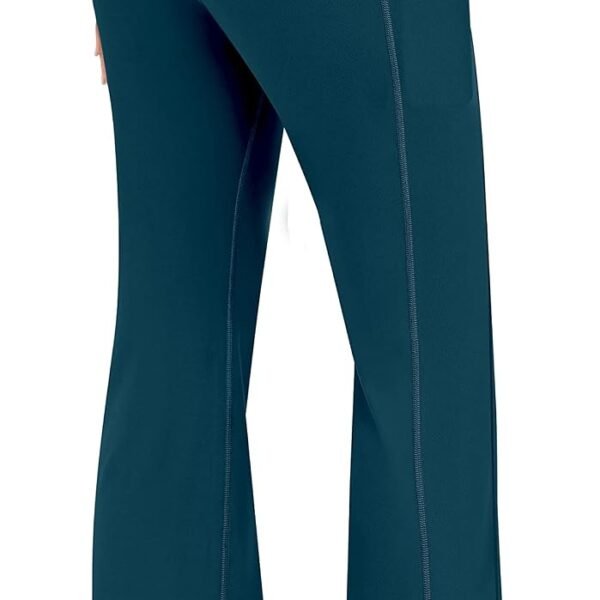 Bootcut Yoga Pants for Women with Pockets High Waisted Workout Pants Tummy Control Bootleg Work Pants for Women