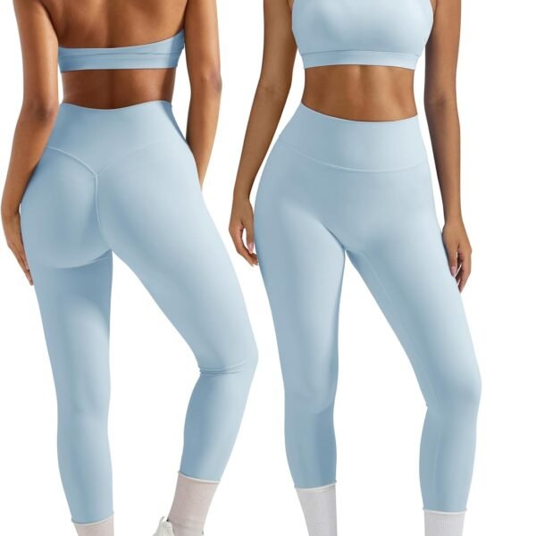 2 Piece Workout Sets for Women Halter Sports Bras Gym Sets Booty Leggings Outfits