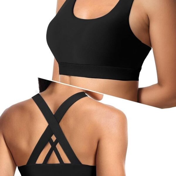 Sports Bras for Women, High Support Criss Cross Back Bras for Large Bust, High Impact Strappy Yoga Workout Bra